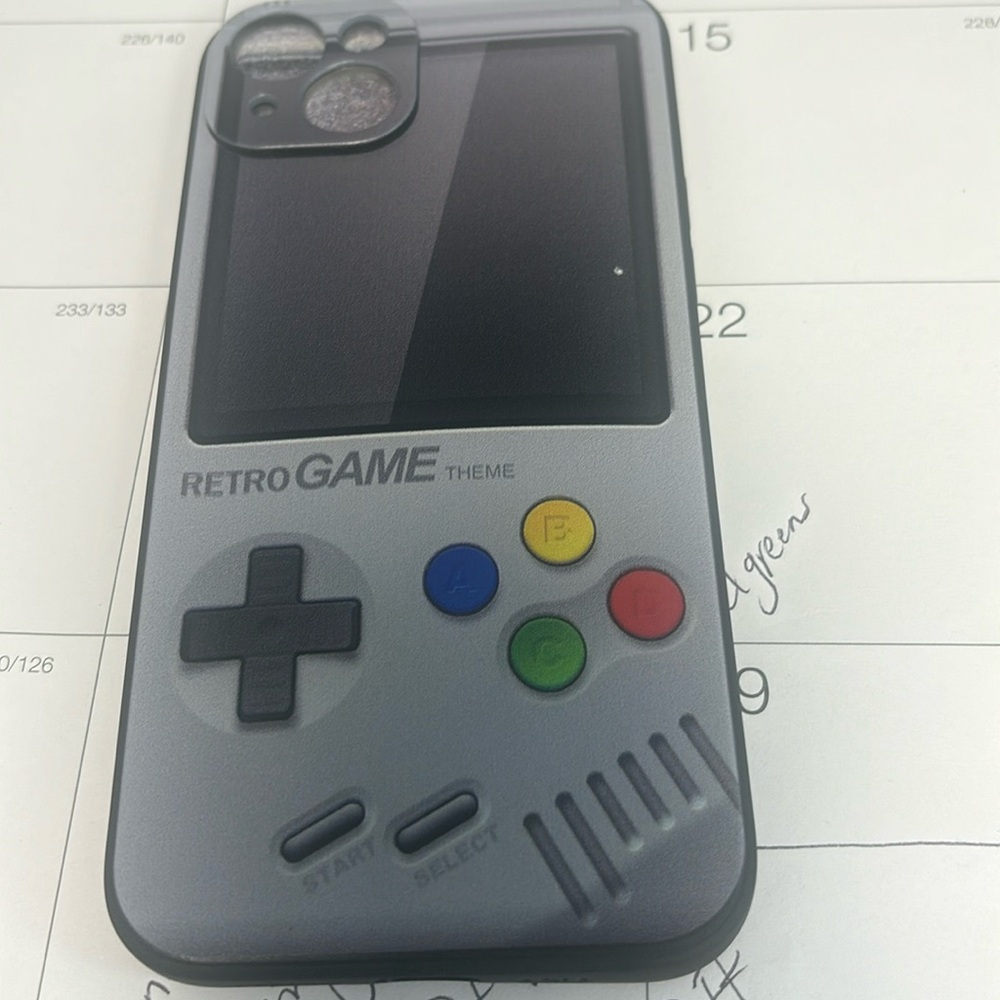 15 plus cell phone case in a game boy shape